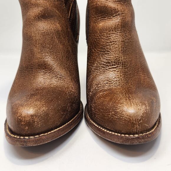 Bed Stu Insight Brown Distressed Leather Ankle Boot Women Size 8.5 Block Heel - Picture 3 of 11